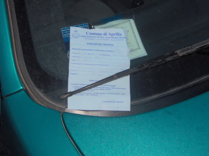 multe parcheggio apriliana 500