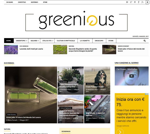 screenshot sito Greenious.it